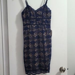 Navy/nude cocktail dress